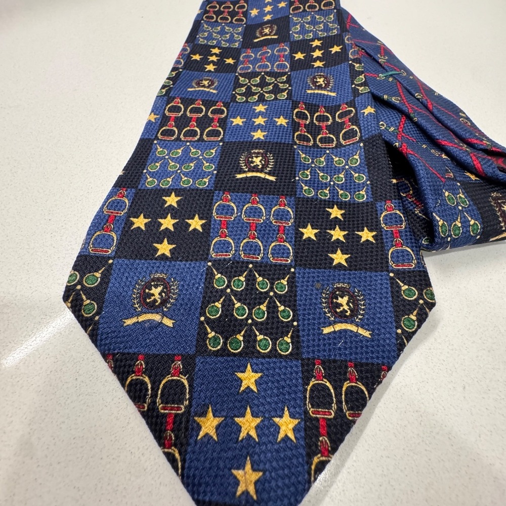 Vintage Tommy Hilfiger‎ Tie Adult Geometric Necktie USA Made Silk Y2K Casual